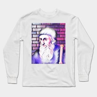 John Wycliffe Pink Portrait | John Wycliffe Artwork 8 Long Sleeve T-Shirt